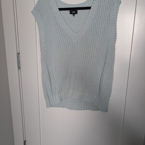 Light Blue Knit Sleeveless Sweater